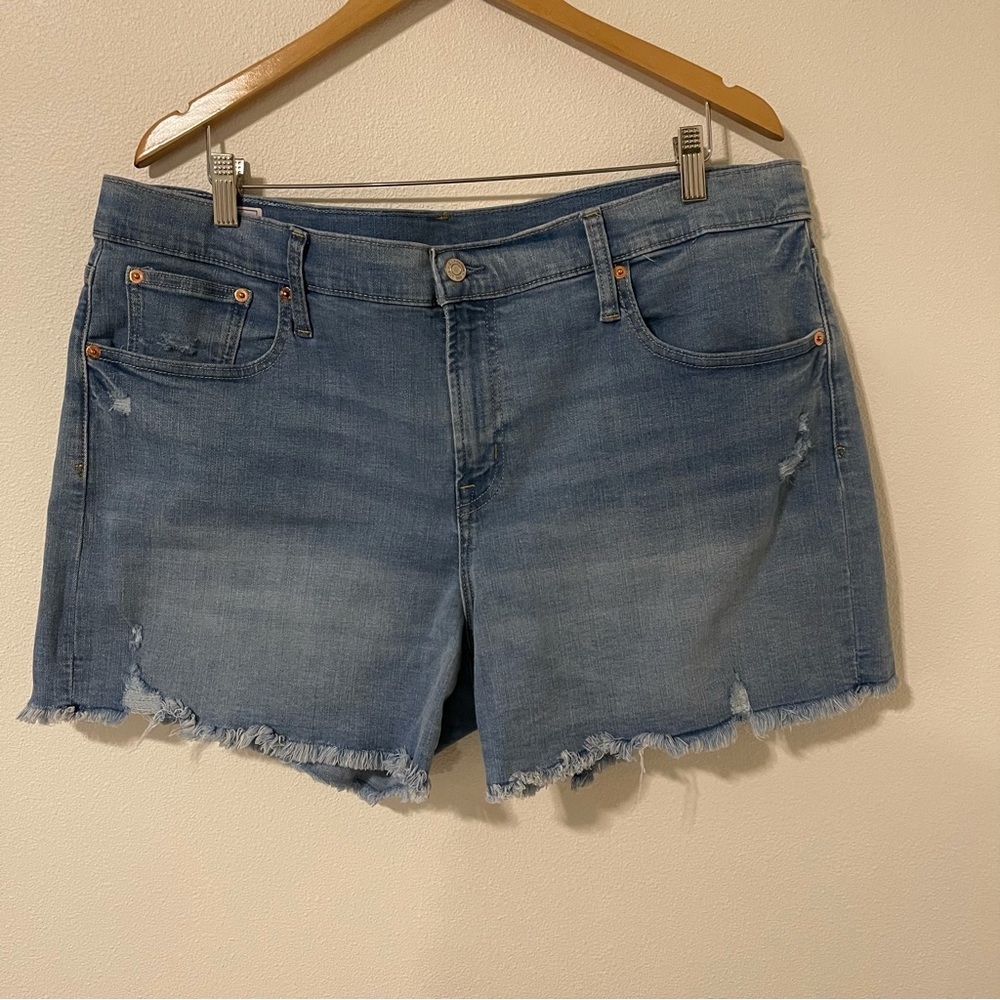 GAP 5” Mid Rise Denim Short Light Destroy Raw Hemline 2022 NWOT-35/20R